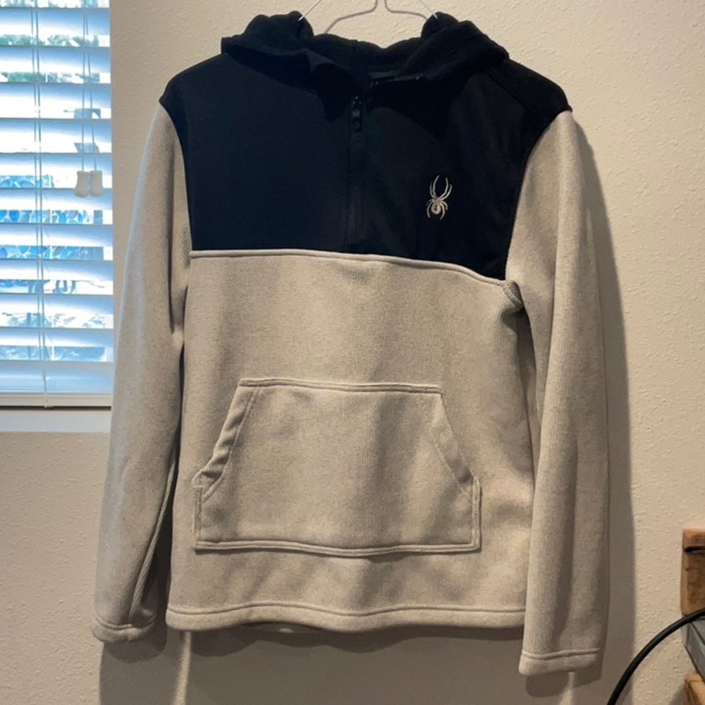 Spyder Black and Gray Zip Up Sweater